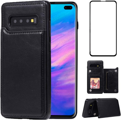 NKECXKJ Design for Samsung Galaxy S10 Wallet Case,PU Leather Phone Cases with Screen Protector Card Holder,Stand Shockproof Flip Protective Cover ...