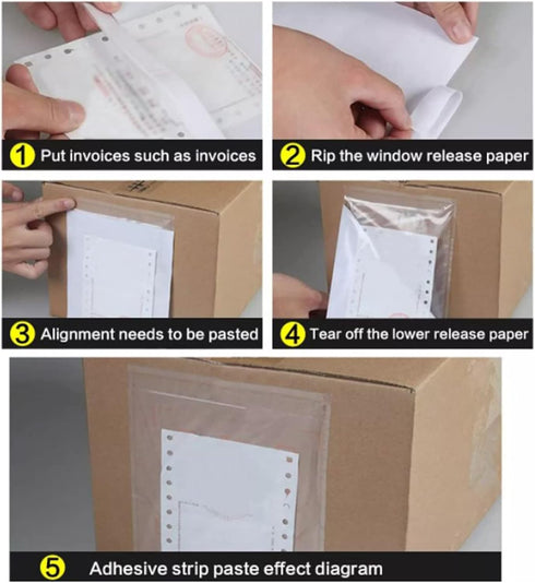 7.5" x 5.5" Shipping Label Sleeves, Label Pouches Self-Adhesive Top Loading Packing List, Clear Shipping Label Envelopes Pouches (100 Packs)...
