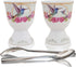 NobleEgg Egg Cups for Soft Boiled Eggs - Vintage Style Porcelain Egg Cups Holders, Authentic Egg Spoons, Stainless Steel...