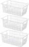 SANNO Large Freezer Baskets Metal Storage Organizer Bin Basket Wire Storage Basket for Kitchen Pantry Bathroom Set of 3 Large Metal Farmhouse Food...