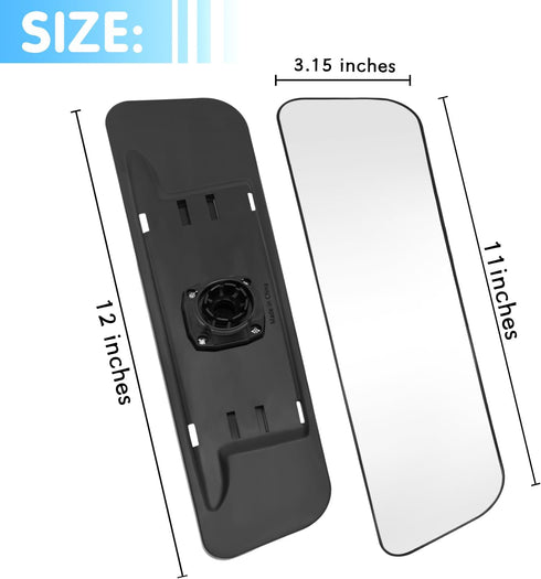 Rear View Mirror,Universal Anti-glare HD Adjustable Car Panoramic Rear View Mirror with Suction Cup(Widen the Field of View-Sector/Trapezoid/Round...