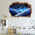 HERRA 3D Planet Universe Galaxy Outer Space Wall Decal Spacecraft Astronaut Wall Stickers, Peel and Stick Removable Space Capsule Window Wall Stic...