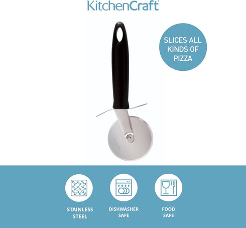 KitchenCraft KCPIZZA Pizza Cutter Wheel with Nylon Handle, Stainless Steel, 20 cm...