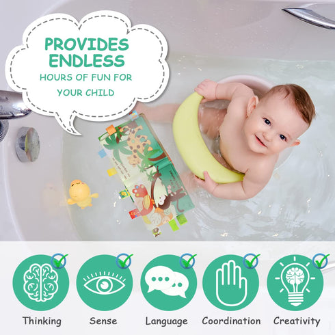 Vicloon Soft Baby Books Toys, Baby Soft Book with Animals and Label, Cloth Book Has 3D Touch and Feel Crinkle, Baby Soft Cloth Book for 0-3 Year O...