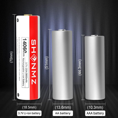 SHENMZ 3.7V Rechargeable Batteries,3800mAh 30A Button Top Batteries,with Micro-USB Charging Cable for Flashlights, Headlamps, Doorbells, RC Cars (...