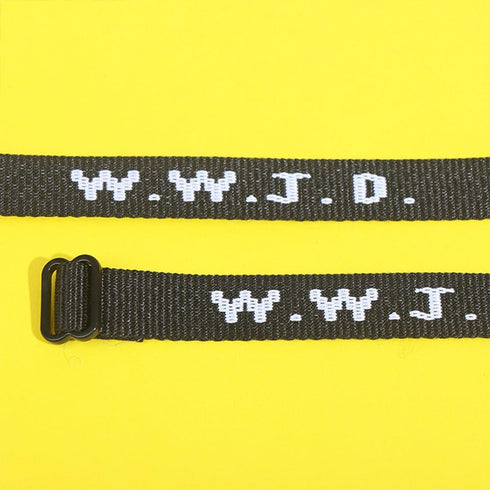 CSIYANJRY99 WWJD Bracelets for Women Men Black Ribbon Jacquard Bracelet...