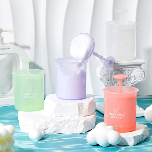 4 Pieces Face Foam Maker Travel Cleanser Face Wash Foamer Convenient Facial Skincare Whip Maker Household Quick Facial Cleansing Tool Lightweight ...