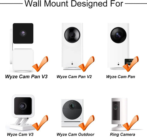 Wall Mount for Wyze Cam Pan V3/Wyze Cam V3, 360 Degree Swivel Adjustable Mount for Wyze Cam Pan, Wyze Cam V3/V2 and Other Indoor Outdoor Security ...