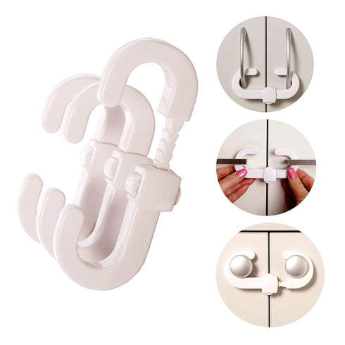 Dreambaby Secure -A-Lock - Child Proof Sliding Safety Locks - Suitable for Mushroom Knobs & D-Shaped Cabinet Door Handles - White - Model ?L712...