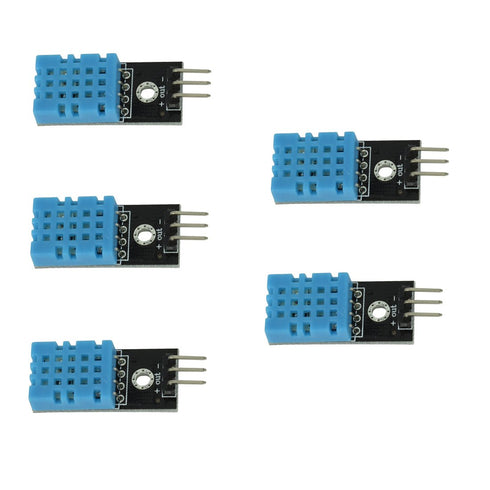 HiLetgo 5pcs DHT11 Temperature Humidity Sensor Module Digital Temperature Humidity Sensor 3.3V-5V Humidity Measure Range 20%-95% Temperature Measure Range 0-50? Celsius with Dupont Wires