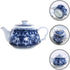 Alipis Porcelain Teapot, Blue and White Tea Pot Chinoiserie Chinese Teapot With Strainer Hole Vintage Flower Coffee Pot Pitcher For Kung Fu Tea Lo...