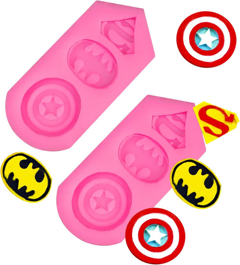 2 Pieces Superhero Silicone Mold Cookie Fondant Molds Candy Chocolate Fondant Molds...