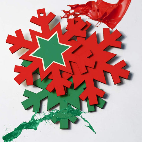 40 Pieces Wooden Snowflake Cutouts Christmas Wood Snowflake Decorations with 40 Pieces Twine Ropes for Kids Crafts Christmas Ornaments (Wooden)...