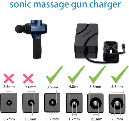 VHBW 16.8V 1A Massage Gun Charger for LifePro Sonic, Sonic Mini, Sonic Pro,Fusion X, Sonic Pro, Youdgee H1 Mini, Mebak 3, DamKee DK-01 02 Charger ...