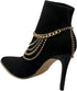 Women Western Fashion Anklet Boot Chain Bracelet Gold Metal Shoe Back Side Wave Multi Strand Charm...