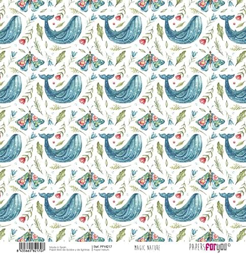 Papers For You - Vellum Scrapbooking Paper Kit | "Magic Nature" Collection | Includes 6 Single Sided Vegetable Papers with Different Designs | Siz...