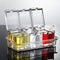 V·RESOURCING Clear Seasoning Box, 3 Pieces Seasoning Rack Spice Pots Storage Container for Spice Salt Sugar Cruet Liquid,Condiment Jars with 3 Spo...