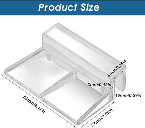 8 mm Fish Tanks Glass Cover Clip, 8 Pieces Aquariums Lid Support Holders Clear Acrylic Aquarium Lid Clips Universal Lid Clips for Rimless Aquarium...