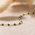 MEVECCO Dainty Gold Beads Bracelets,18K Gold Plated Handmade Cute Emerald Zircon Bead Chain Minimalist Bracelet for Women Jewelry Gifts...