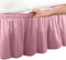 Pleated Three Sides Fabrics Wrap Around Style Egyptian Cotton Elastic 17 inch Drop Dust Bed Skirt for Twin/Full,Queen,King Size Beds(Queen, Pink)...