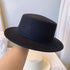1PCS Black Classic Flat Top Blend Fedora Hat Brim Church Derby Cap for Unisex Men Women Head Circumference 22-22.8in...