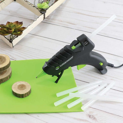 Surebonder Mini Hot Glue Gun With Dual Temperature, Includes 12 Glue Sticks, 20W, 120V, Bond a Variety of Materials Including Delicate Fabrics and...