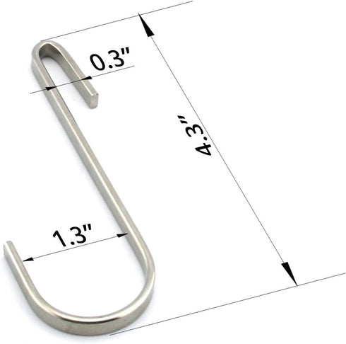 Flat Style Premium Stainless Steel S Hook Cookware Universal Pot Rack Hooks Sturdy Hanging Hooks - Multiple uses for Kitchenware, Pots, Utensils, ...