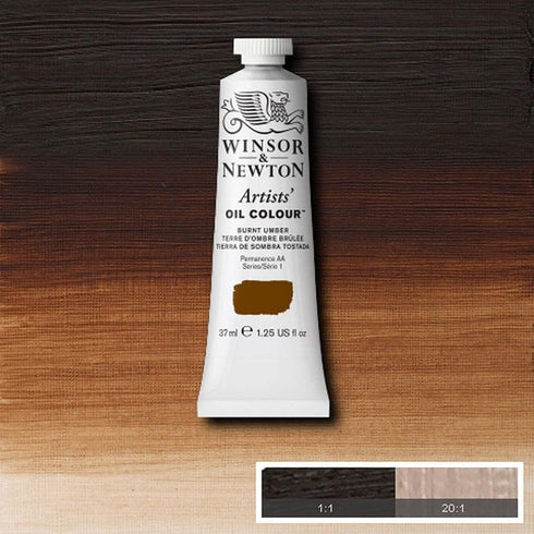 Winsor & Newton Artists' Oil Color, 37ml (1.25 oz) Tube, Burnt Umber...