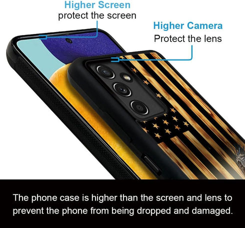 DAIZAG Case Compatible with Samsung Galaxy A13 5G Case,Flying Eagle American Wood Grain Flag for Man Woman,All-Round Protection Shockproof Anti-Sc...