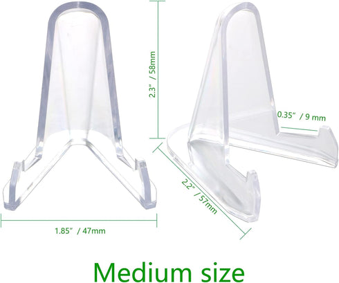 24 Packs Card Stands Sports Card Holder, Card Display Stand for Display Graded Card Challenge Medals Casino Chips, 2.3 Inch Tall, Clear...