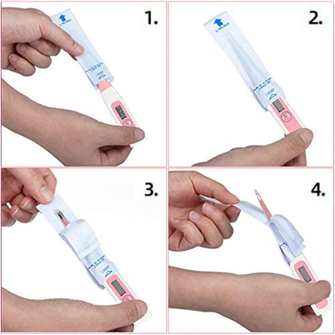 100 Pcs White Disposable Probe Covers for Digital Oral Thermometers Rectal Thermometer Sleeves Universal Probe Covers for Thermometer Safe and San...