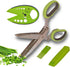 Herb Scissors, Stainless Steel Multipurpose 5 Blade Kitchen Herb Shears, Herb Cutter with Safety Cover and Cleaning Comb for Chopping Basil Chive ...