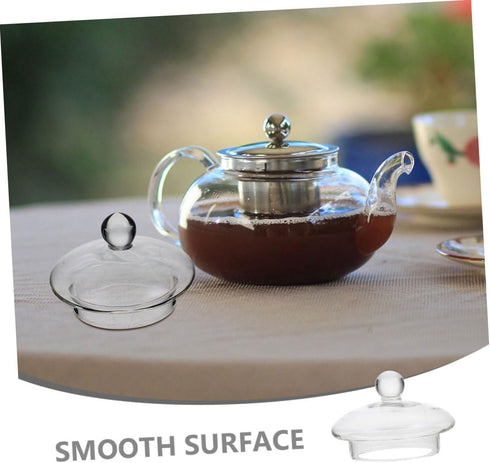 Teapot Lid Small Glass Lid Pot Lid Top Clear Lids Replacement Glass Teapot Caps Glass Tea Pot Lid Tea Steeper Lid Tea Kettle Lid Replacement Glass...