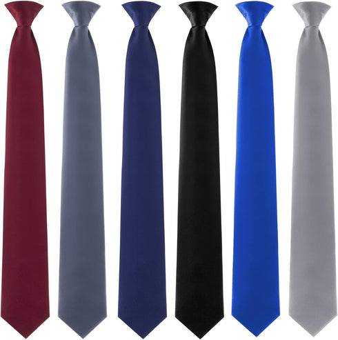 Haysandy 6 Pcs Clip on Ties for Men Solid Color Men's Tie Clip on Necktie 20 Inches Pretied Ties for Office School Uniforms...