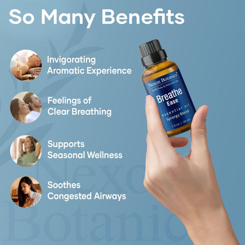 Breathe Essential Oil Blend 30 ml - Breath Easy Essential Oil Sinus Relief - Breathe Ease Essential Oils for Humidifier, Diffuser, Aromatherapy - ...