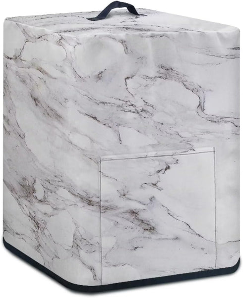 Air Fryer Cover Dust Cover, Dust Protection Insulated Kitchen Appliance Cover with Top Handle and Front Pockets for Women Gift, White Marble...