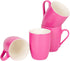Elanze Designs Princess Pink Glossy Finish 10 Oz. New Bone China Coffee Cup Mug Set of 4...