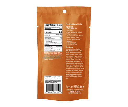 Savory Spice Tikka Masala Spice & Easy Meal Starter Spice Mix | Chicken Tikka Masala Dry Seasoning Packet for Tikka Masala Sauce (Net: 2.9 oz)...