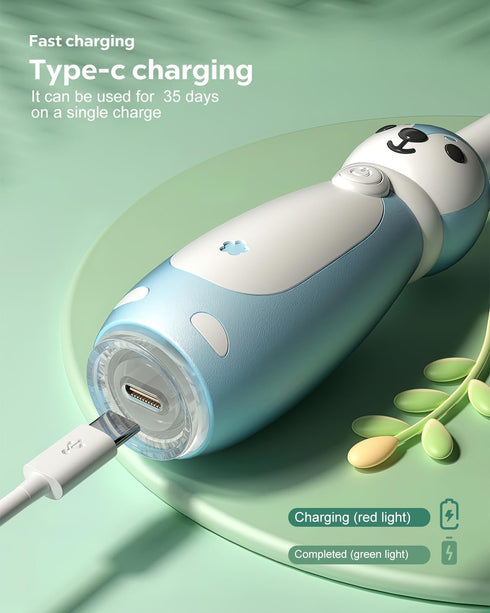 Sonic Rechargeable Kids Electric Toothbrush, 3 Modes with Memory, 35000 Strokes, IPX7 Waterproof,8 Soft Bristles Heads for Boys Girls Ages 3+ 4-7,...