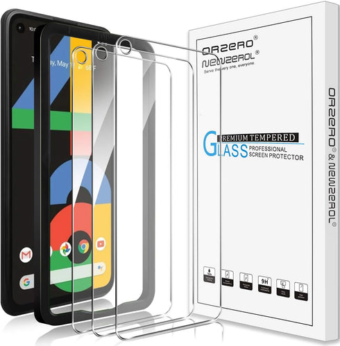 Orzero (3 Pack) Tempered Glass Screen Protector Compatible for Google Pixel 4a Protector De Pantalla with Alignment Frame 9 Hardness HD Anti-Scrat...