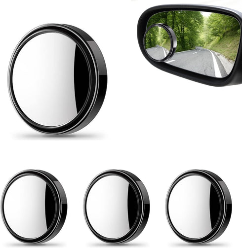 4 Pack Blind Spot Car Mirror 2 Inch Angle Adjustable HD Glass Round Side Rear View Convex Accessories with Frame for Car SUV Trucks Motorcycles...