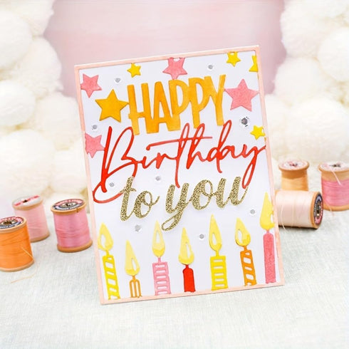 Happy Birthday Metal Cutting Die for Scrapbooking - Durable, Cut Stencils for DIY Scrapbook Photo Album Decorative Paper Card, Card Making Supplie...