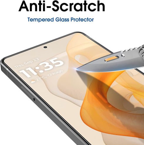 amFilm 3 Pack Compatible with Motorola Moto G Stylus 2024 5G 6.7" Screen Protector Tempered Glass with Easy Installation Handles, HD Clear, Anti-S...