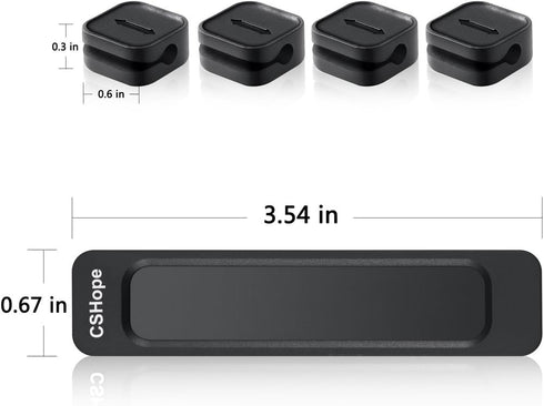Magnetic Cable Organizer, Desktop Cable Holder Multipurpose with 8 Clips, Magnetic Cable Clips Organizer, Cord Management for All Wires (2 Pack, B...