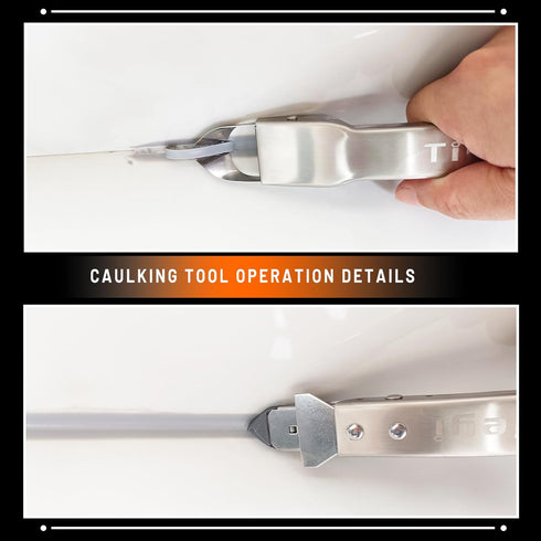 Caulking Tool Kit Stainless Steel Grout Removal Tool,4 in 1 Tile Caulk Remover Tool,Silicone Scraper Caulk Finishing Tools for Kitchen Bathroom Fl...