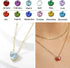 UILZ 14K Gold Plated Layered Birthstone Necklace Dainty Heart Birthstone Necklace Paperclip Chain Choker Necklace with Heart Pendant Birthstone Je...