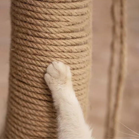 MEEXPAWS Natural Strong Sisal Rope Replacement for Cat Scratching Posts for Winding Easy & Tight |4mm Diameter | Brown | 164FT...