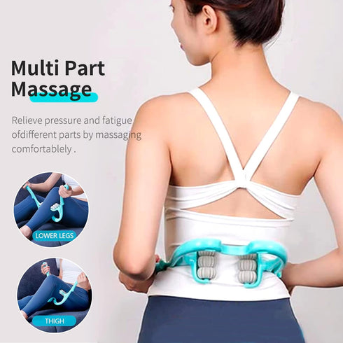 Neck Massager Roller,Handheld Massager with 6 Balls Massage Point, Neck Pain Relief Massager for Deep Tissue in Neck, Back, Shoulder, Waist, and L...