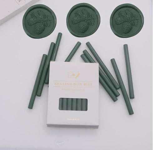 40 Pcs Glue Gun Sealing Wax Sticks for Wax Seal Stamp, Olive Green Sealing Glue Gun Sealing Wax Sticks Mini Glue Stick, Great for Wedding Invitati...