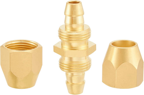Brass Air Reusable Hose Splicer Repair Kit for 1/4 Inch ID Polyurethane Hose, Air Hose Fitting (4Set 1/4inch)...